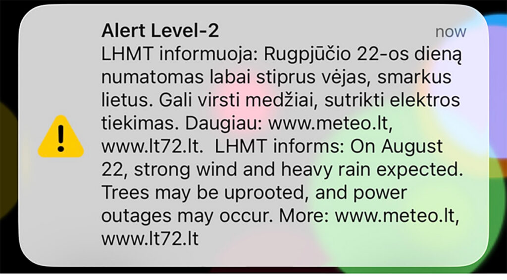 Leedus anti samuti tugeva tormi hoiatus, telefonidele edastati teade