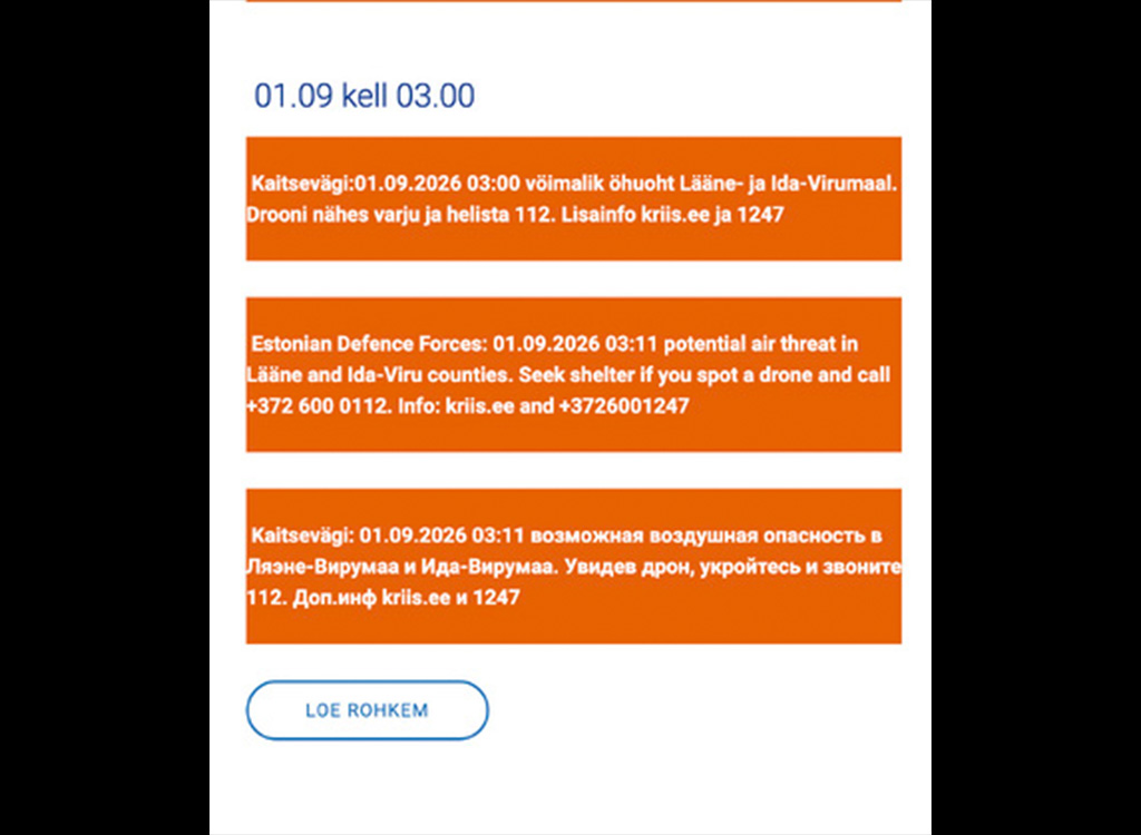Lõuna- ja Ida-Eestis anti õhuhäire, õhku tõusid NATO hävitajad