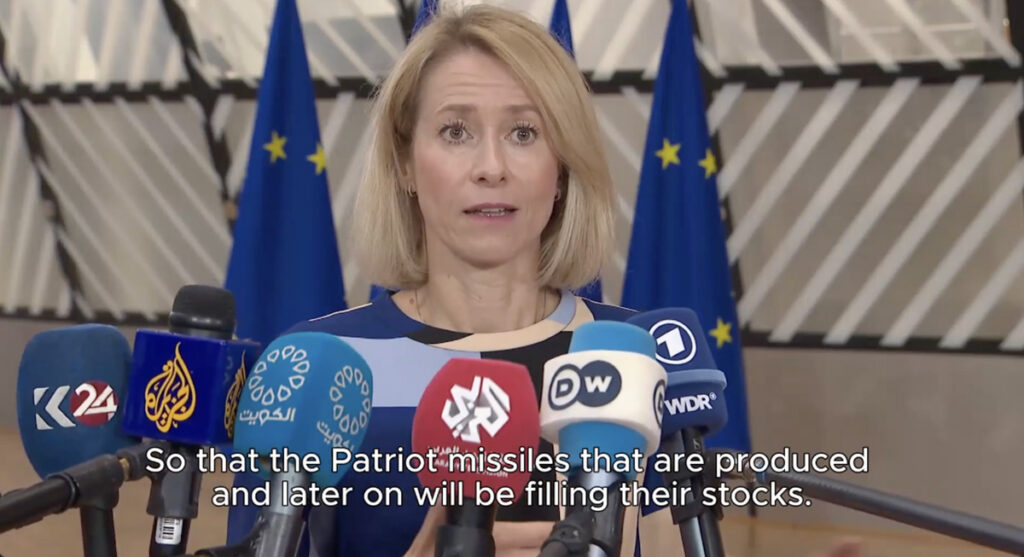 Kallas: Euroopa riigid peaksid oma õhutõrje raketid kohe Ukrainale ära andma